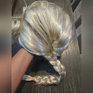 Luxurious Platinum Blonde Braided Hair Extension